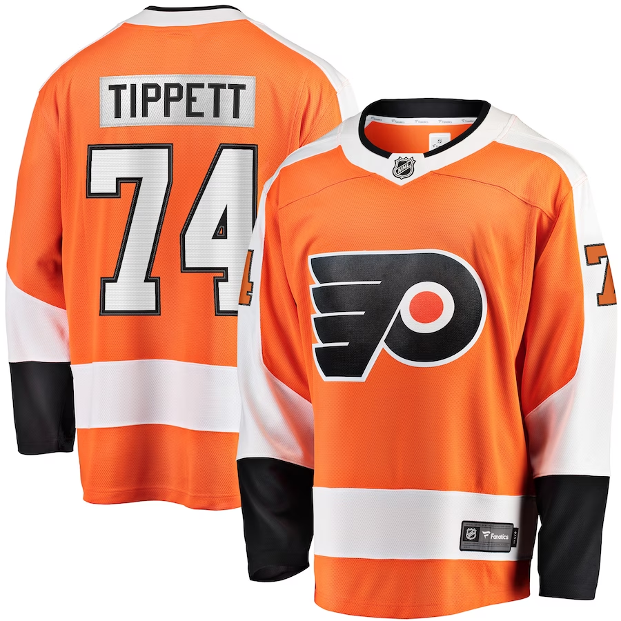 Men's Philadelphia Flyers Owen Tippett #74 Orange Jersey